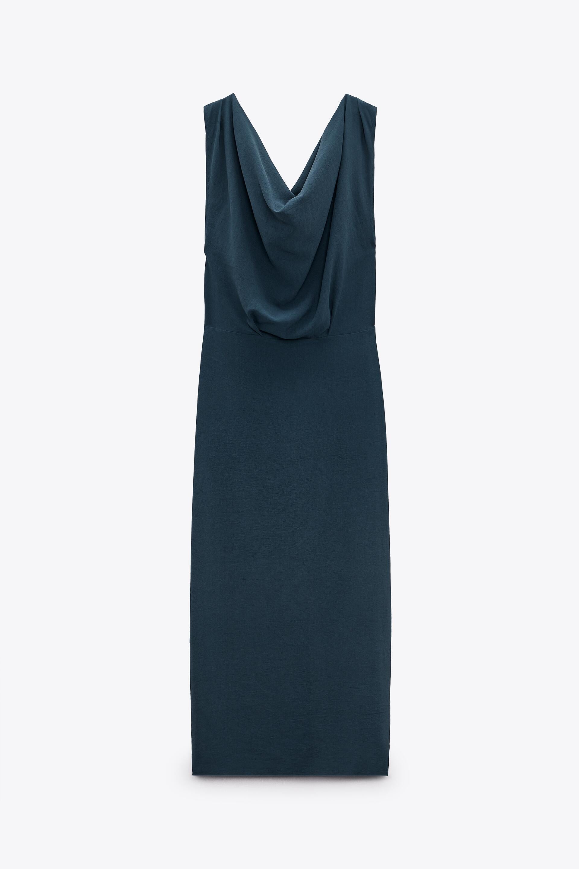 ZARA 茶色く ダークグリーン ドレス Sサイズ 0264/154/400