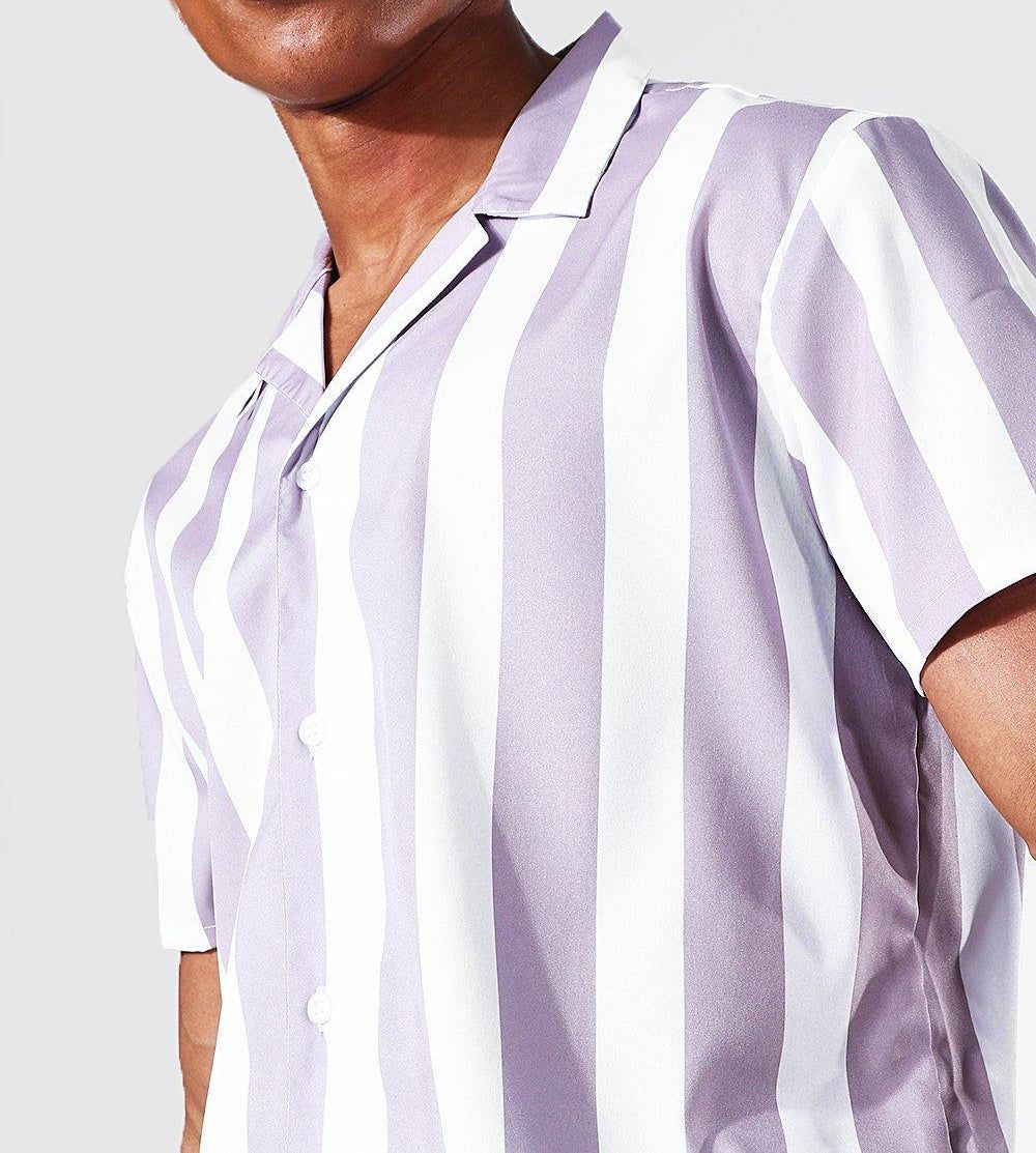 masculin-brown-chemise-a-manches-courtes-rayee.jpg - Tunisie