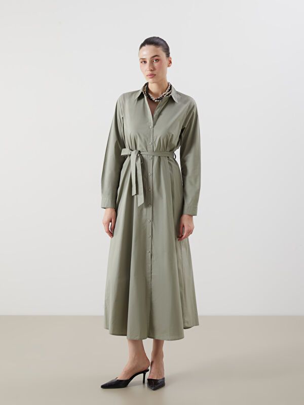 Moudda LC Waikiki - Robe tissée manches longues Femme Kaki - Tunisie 2