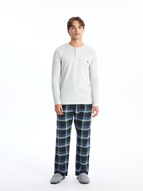 Moudda LC Waikiki - Ensemble pyjama en jersey à manches longues et bas longs pour Hommes - Tunisie 2