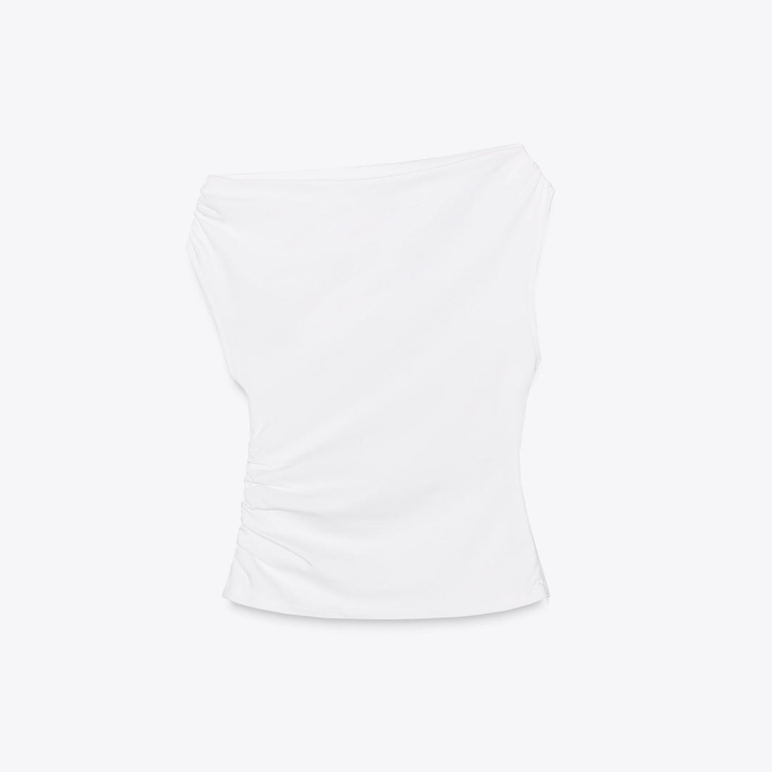 Moudda ZARA - T-Shirt Coton - Fronces Asymétriques - Tunisie 1