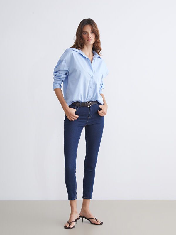 Moudda LC Waikiki - Chemise tissée manches longues Femme Bleu clair - Tunisie 2