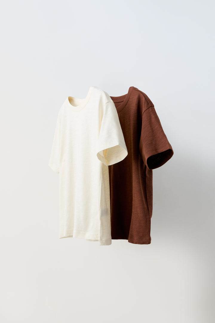 Pack t-shirt manches courtes uni flame 2 unités (E).com