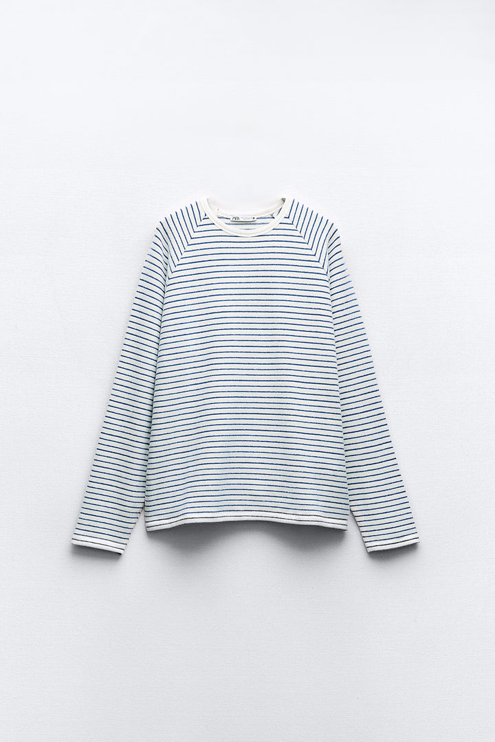 Pull rayé manches longues