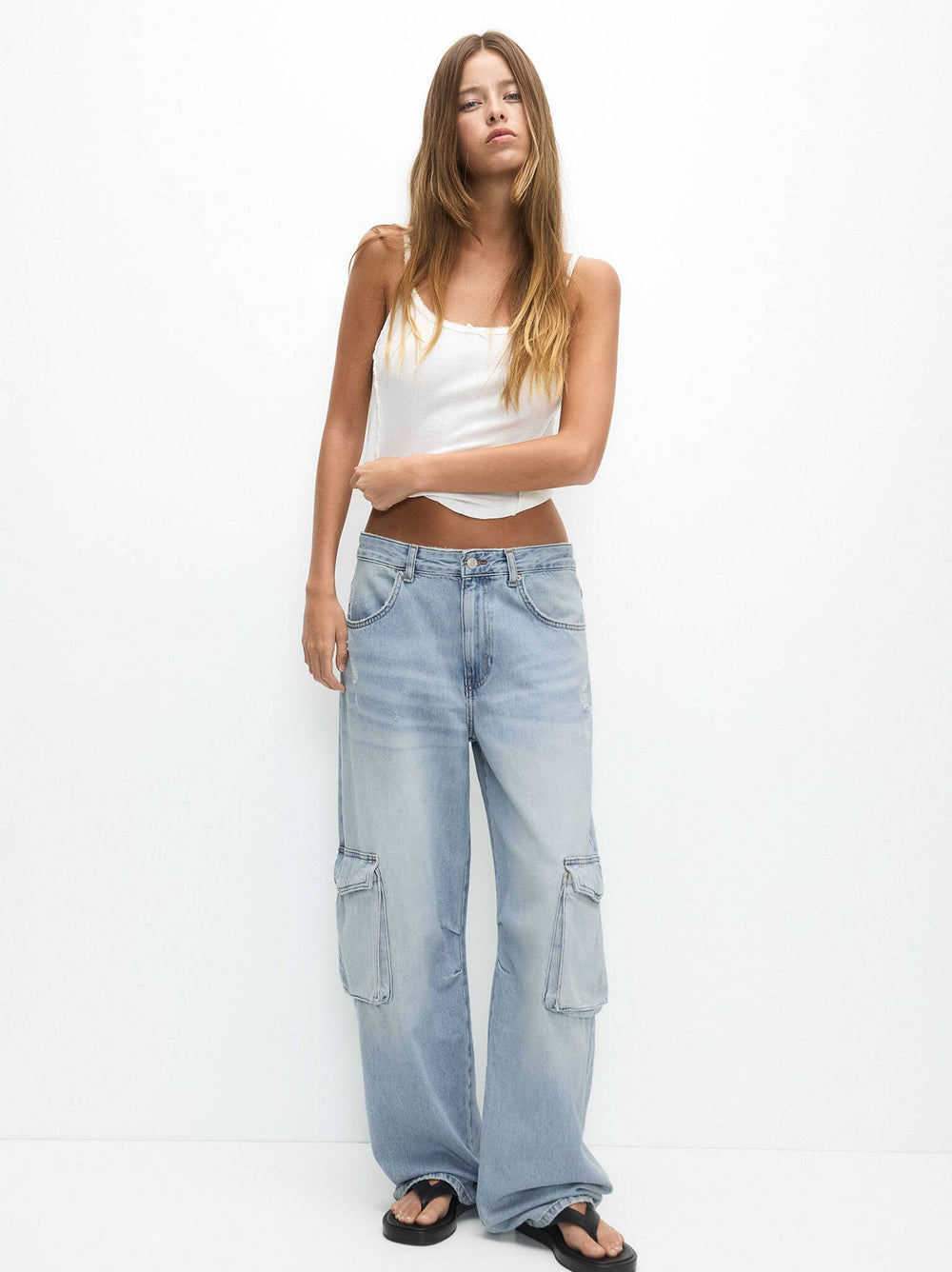 Moudda PULL & BEAR - Pantalon Denim Cargo Ballon - Tunisie 2