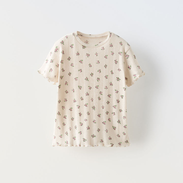 Moudda ZARA - T-shirt enfant en pointelle, mini-fleurs bohème - Tunisie 2