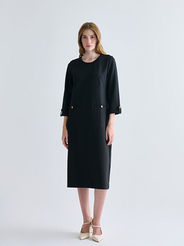 Moudda LC Waikiki - Robe jersey manches longues Femme Noir - Tunisie 1