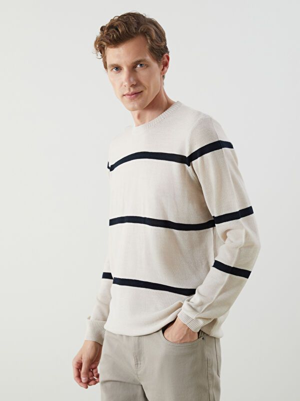 Moudda LC Waikiki - Pull rayé en tricot Homme Pierre - Tunisie 1