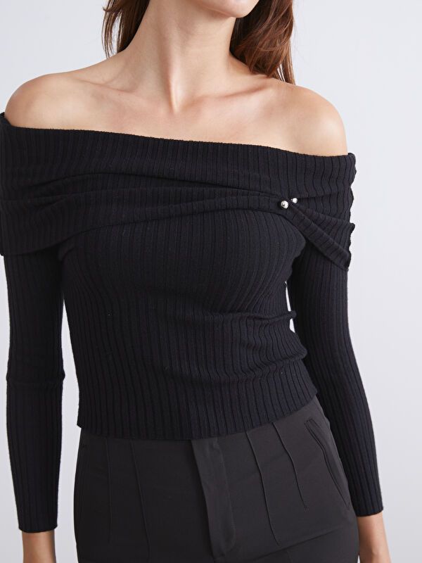 Moudda LC Waikiki - Pull tricot fin Femme Noir - Tunisie 3