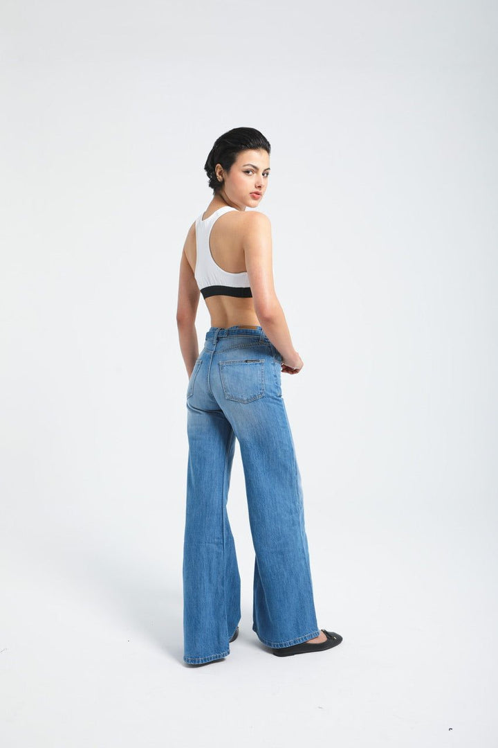 Moudda Billiorich - Pantalon large en denim avec ceinture à la taille - 3