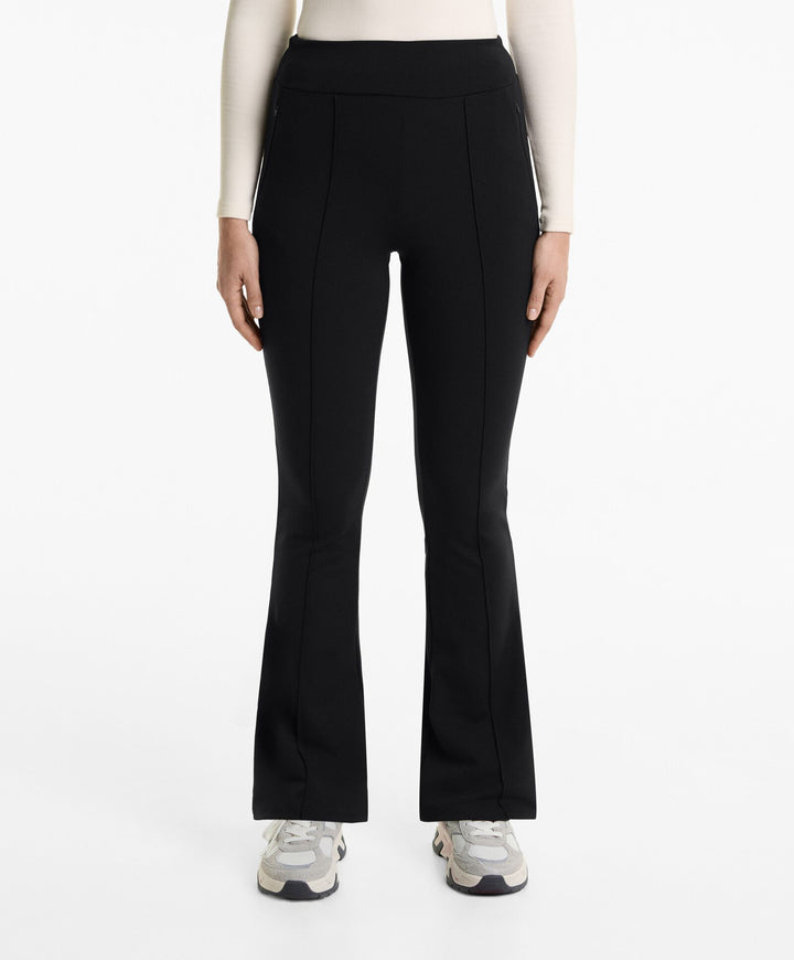 Moudda Oysho - Pantalon Long Flare Chaud - Taille Haute, Cheville, Zip & Couture - Tunisie 1