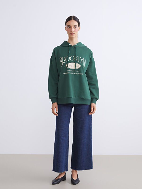 Moudda LC Waikiki - Tunique en jersey manches longues Femme Vert moyen - Tunisie 2