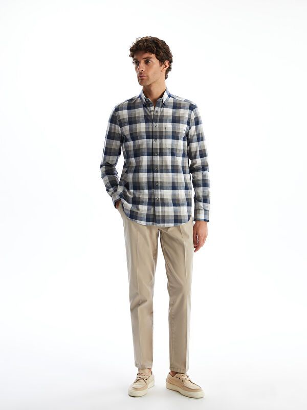 Moudda LC Waikiki - Chemise à carreaux manches longues en tissu pour Homme - Tunisie 2