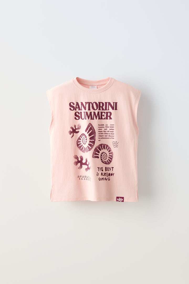 T-shirt Fille Imprimé Côtes