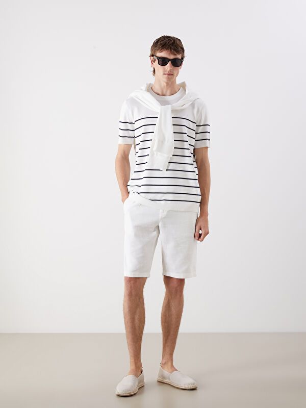 Moudda LC Waikiki - Pull tricot manches courtes Homme Ecru - Tunisie 2