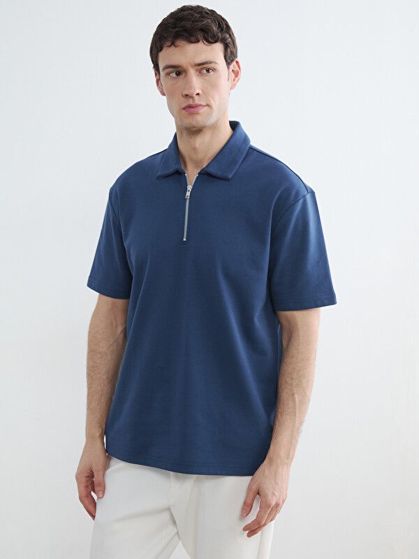 Moudda LC Waikiki - T-shirt manches courtes en jersey pour Homme couleur Bleu indigo - Tunisie 1
