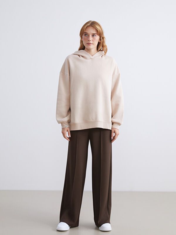 Moudda LC Waikiki - Pantalon en jersey couleur Marron foncé pour femmes - Tunisie 1