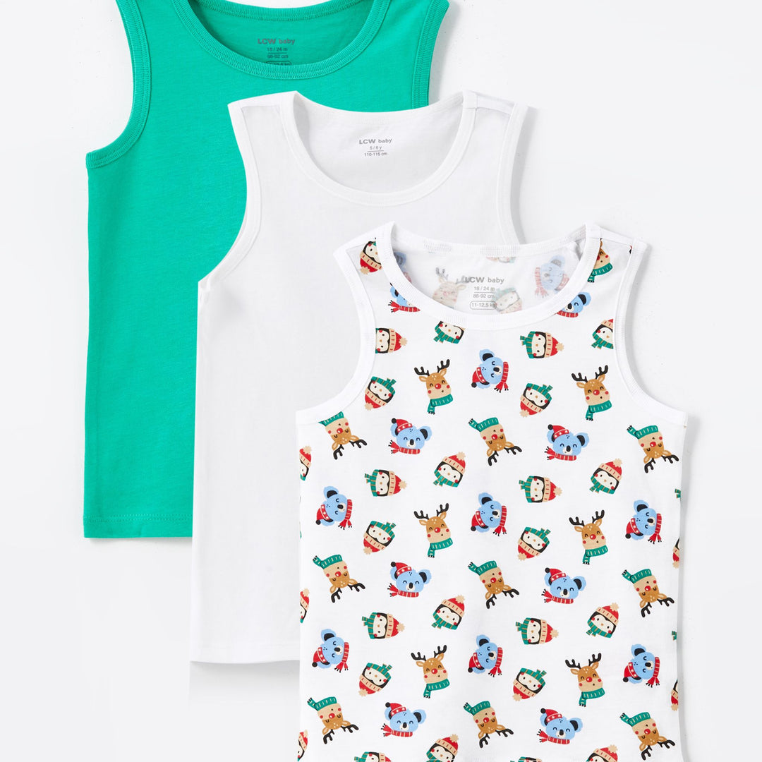 Moudda LC Waikiki - Débardeur en jersey Garçon Imprimé écru - Tunisie 1