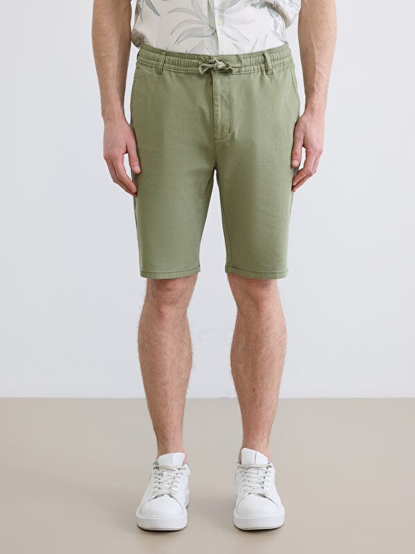 Moudda LC Waikiki - Bermuda en tissu pour Homme couleur Vert kaki - Tunisie 2