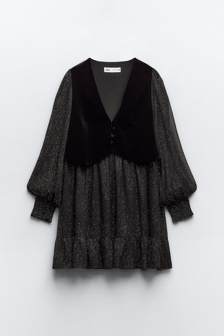 Robe Bambula avec foil et gilet en velours