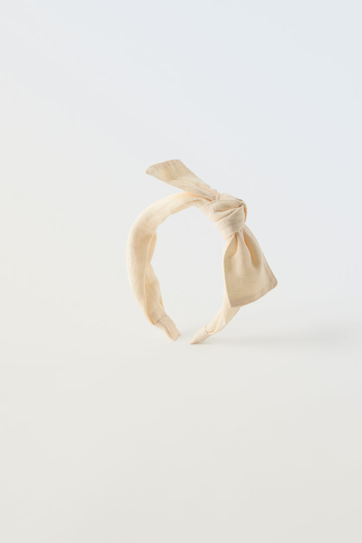 Diadème avec nœud en lin