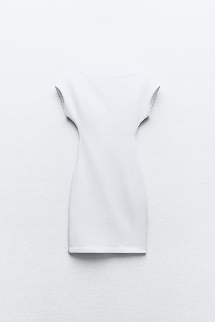 Robe courte coton/élasthanne dos nu