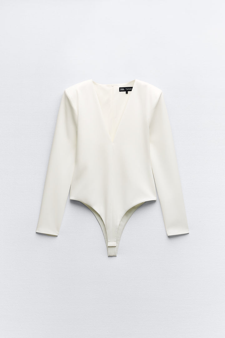 Body élastique manches longues col V