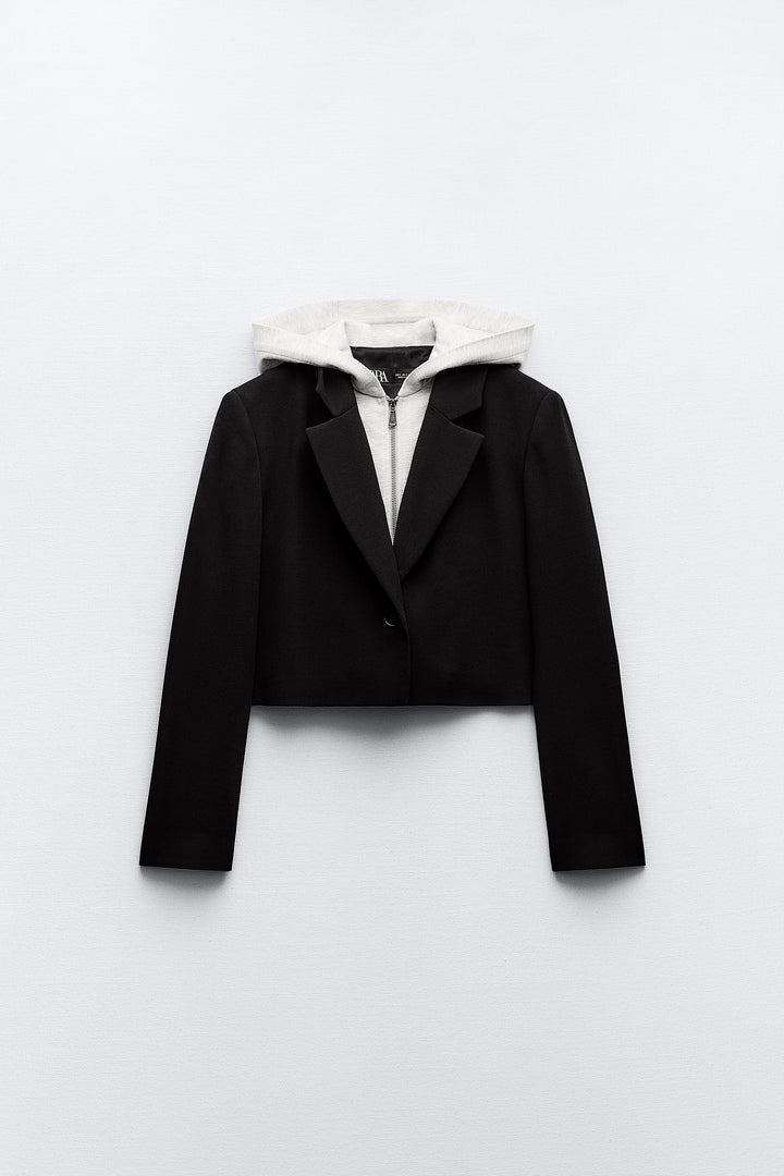 Blazer court avec capuche