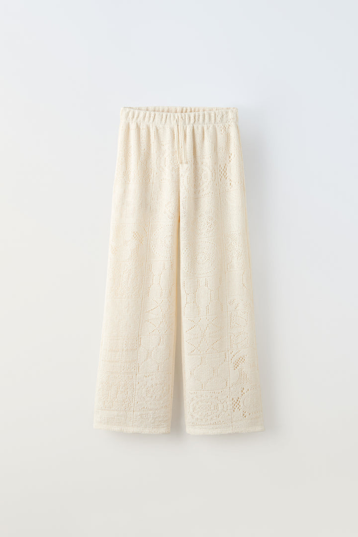 Pantalon fille dentelle