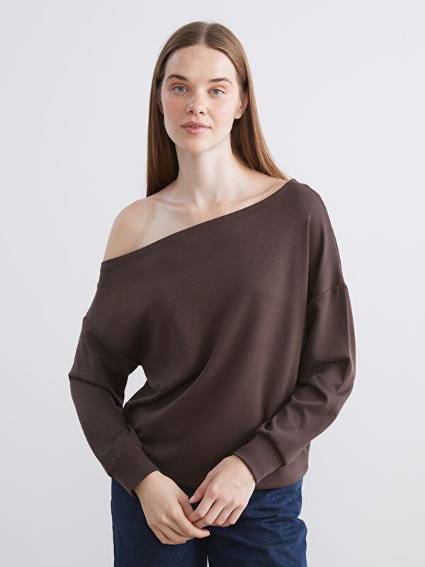 Moudda LC Waikiki - Sweatshirt en jersey Femme Brun - Tunisie 1