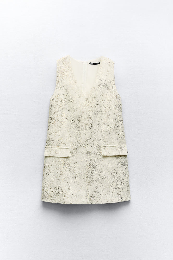 Robe mini sans manches avec poches Foil