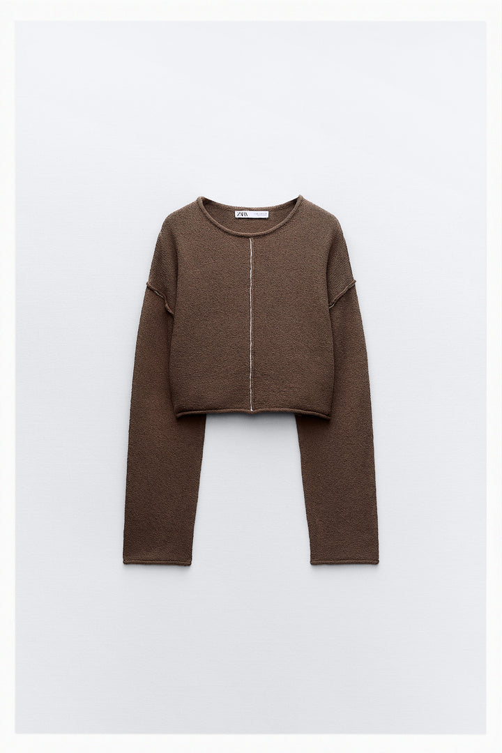 Pull Court Structuré Détail Passepoil