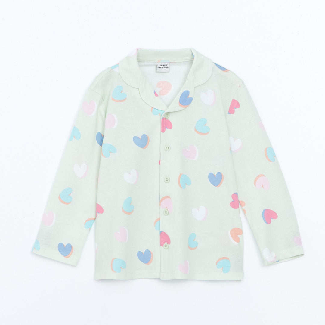 Moudda LC Waikiki - Pyjama en jersey manches longues moyen Fille Imprimé vert - Tunisie 2