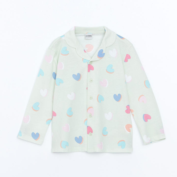 Moudda LC Waikiki - Pyjama en jersey manches longues moyen Fille Imprimé vert - Tunisie 2