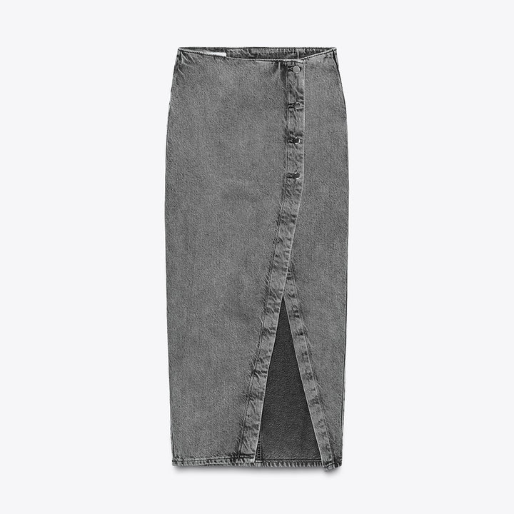 Moudda ZARA - Jupe Denim Midi - Croisée & Boutons - Tunisie 1