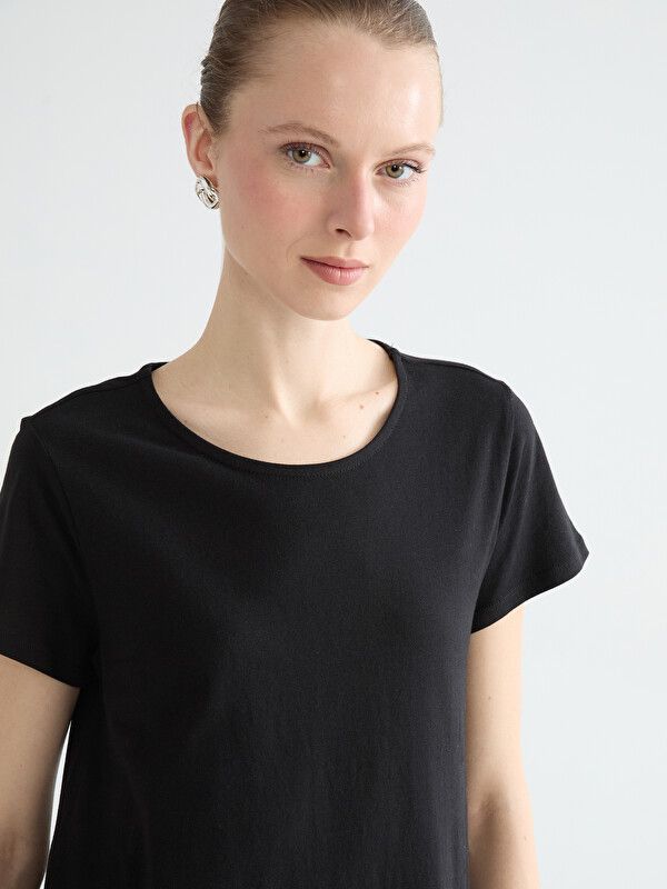 Moudda LC Waikiki - Robe maternité en jersey manches courtes pour Femme couleur Noir - Tunisie 3