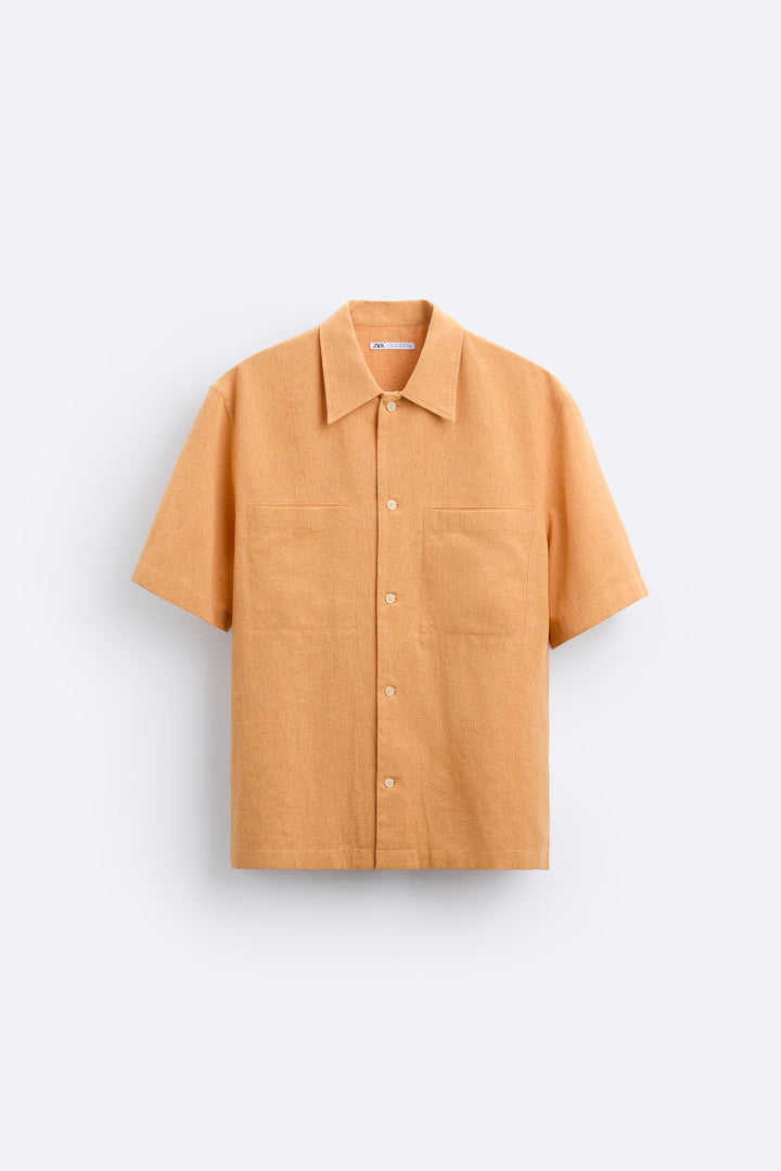 Chemise manches courtes ensemble orange (plomb et mandarine)