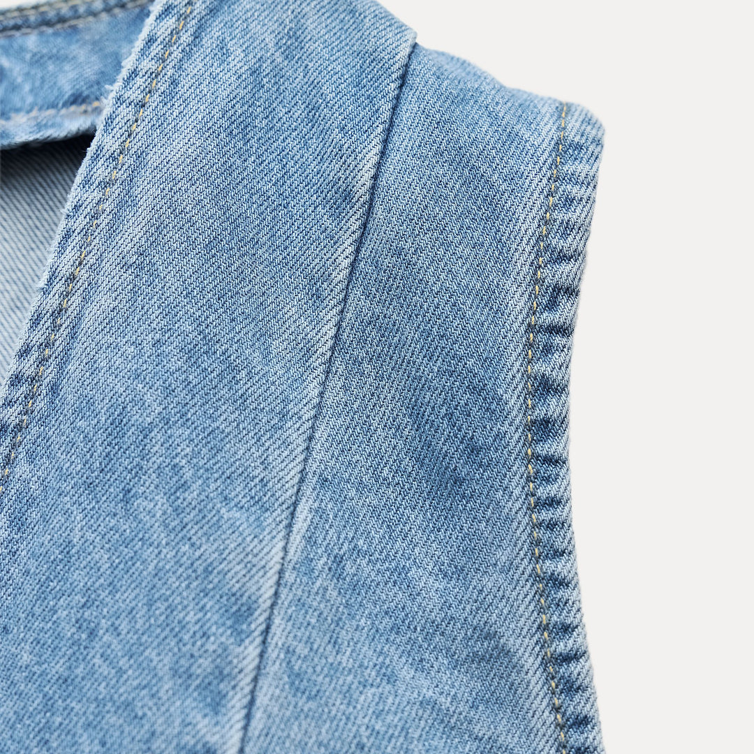 Moudda ZARA - Gilet denim à boutons apparents – ensemble coordonné - Tunisie 3