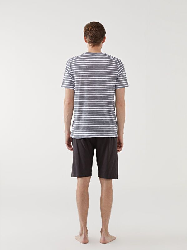 Moudda LC Waikiki - Ensemble pyjama en jersey à manches courtes et shorty pour Hommes - Tunisie 4