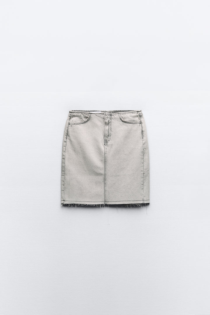 Jupe midi bi-matière organza