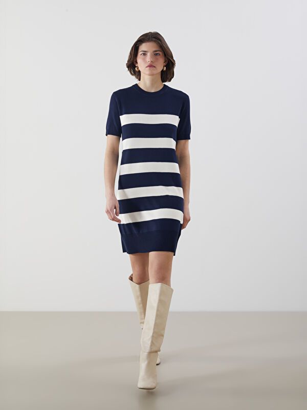 Moudda LC Waikiki - Robe tricot Femme Ecru rayé - Tunisie 1