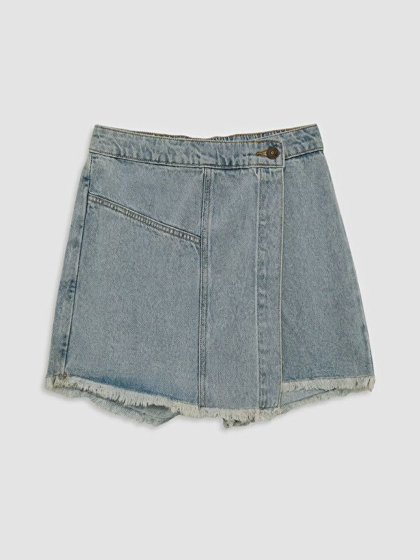 Moudda LC Waikiki - Jupe en jean pour Fille couleur Bleu clair délavé à l'acide - Tunisie 1