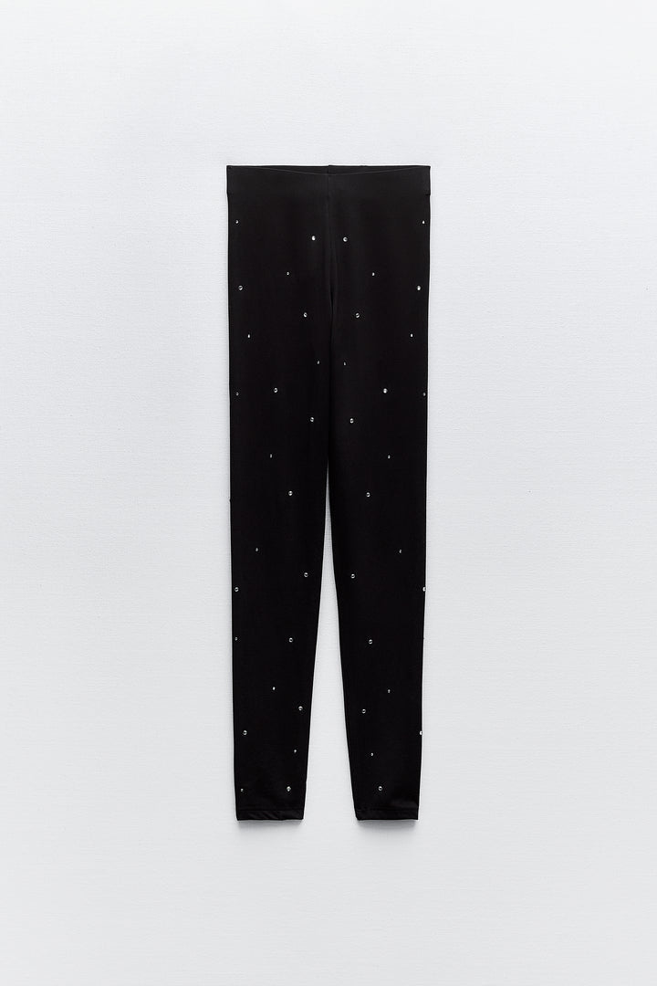 Leggings polyamide strass
