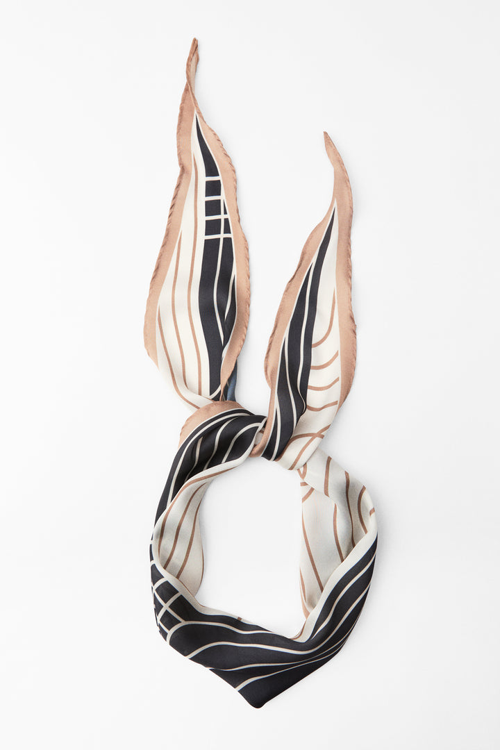 Bandana satin imprimé rayures 26x127