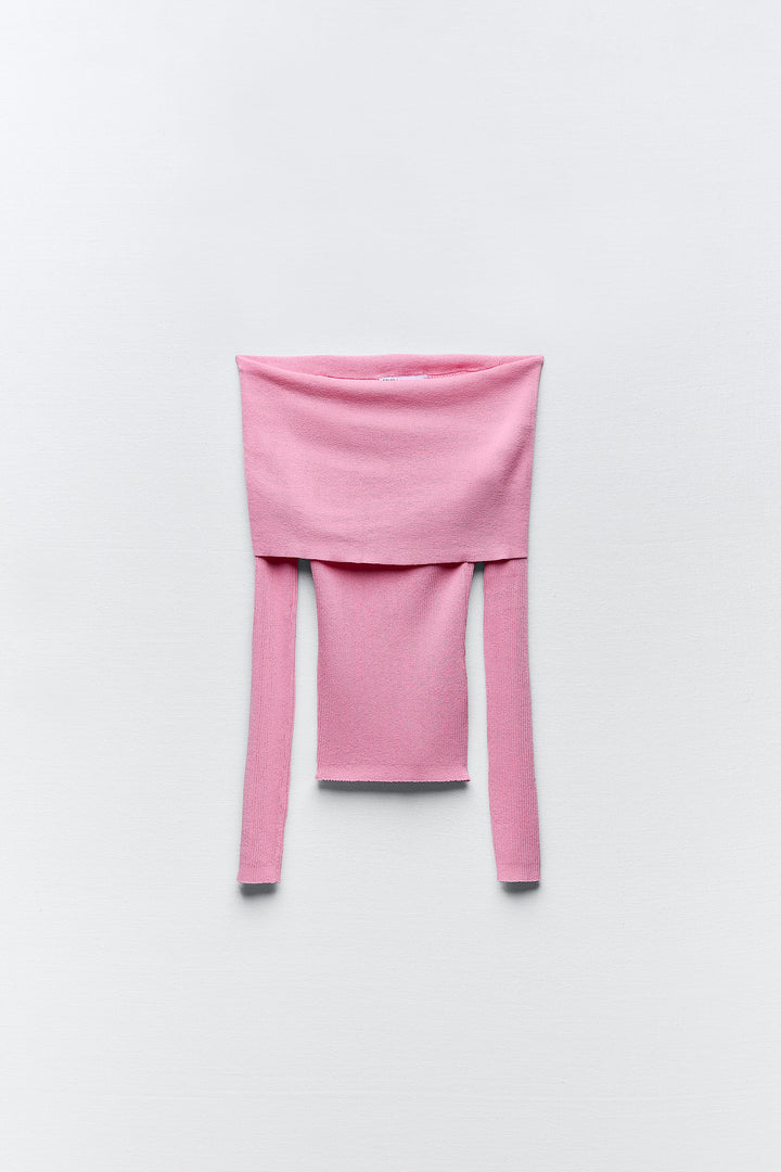 Body côtelé off shoulder**
