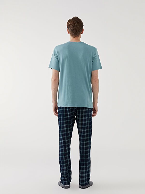 Moudda LC Waikiki - Ensemble pyjama en jersey à manches courtes et bas longs pour Hommes - Tunisie 4