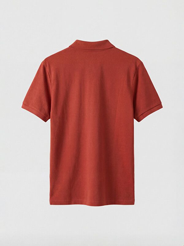 Moudda LC Waikiki - T-shirt col polo basique manches courtes en jersey pour Homme couleur Orange brûlé - Tunisie 2