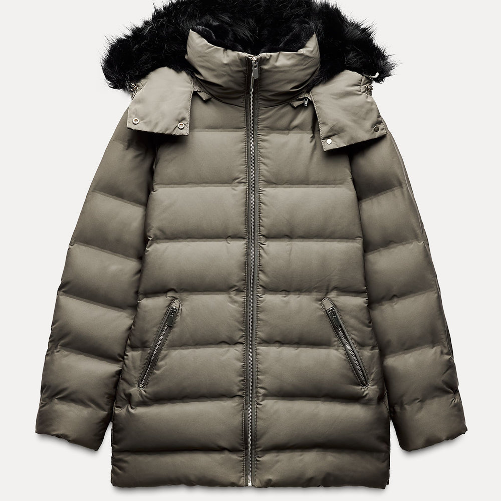 Moudda ZARA - Anorak Mi-long Duvet Capuche Fourrure - Tunisie 2