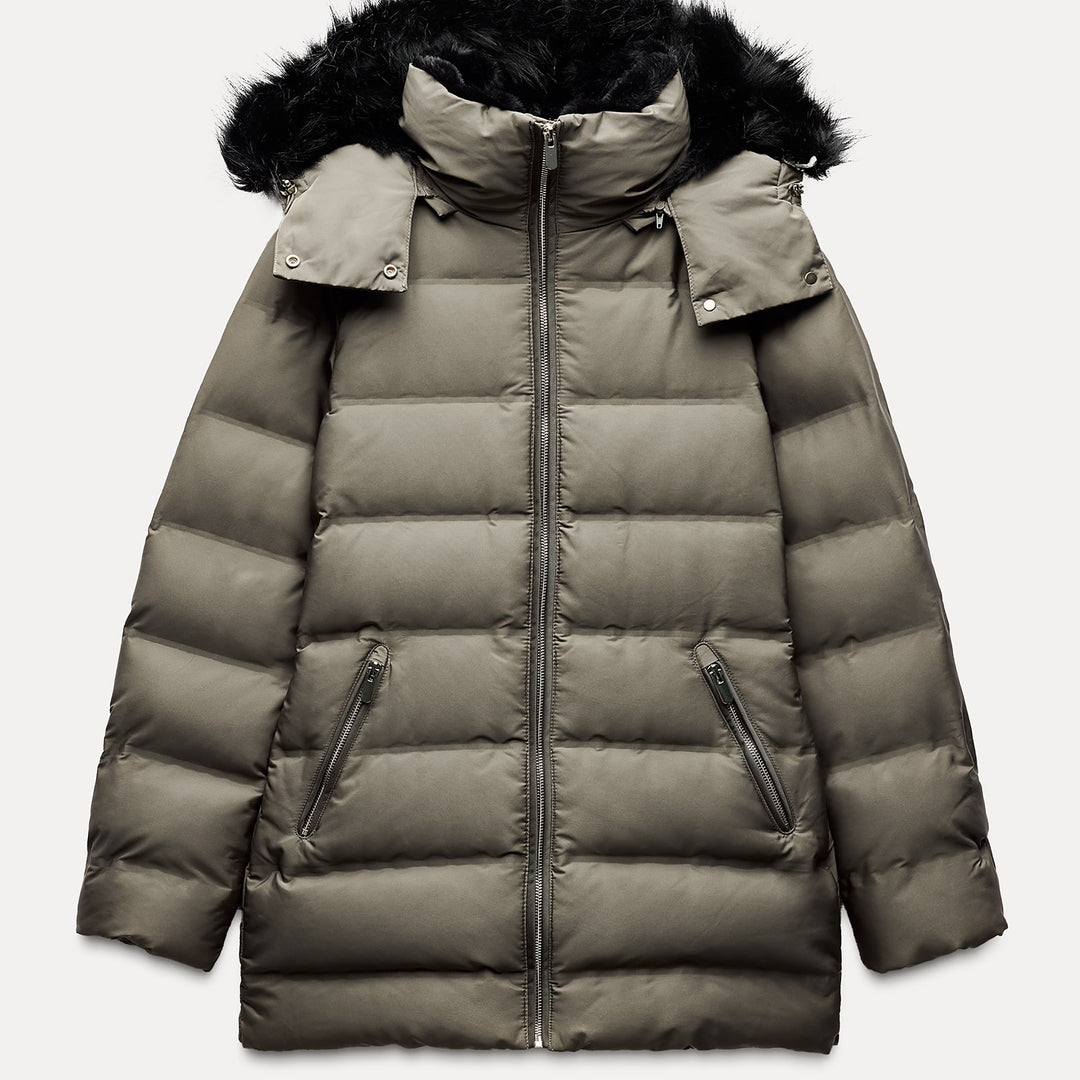 Moudda ZARA - Anorak Mi-long Duvet Capuche Fourrure - Tunisie 2