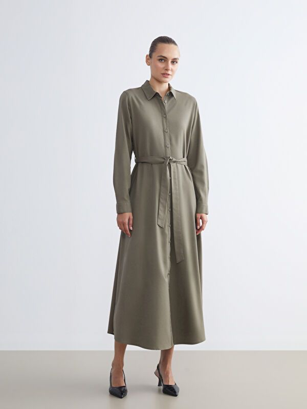 Moudda LC Waikiki - Robe tissée manches longues Femme Kaki - Tunisie 2